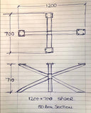 1200mm x 700mm Spider Dining Table Frame - Centre Piece - 710mm / 28” high.
