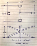 120cm x 70cm Spider Dining Table Frame - Centre Piece - 71cm / 28” high.